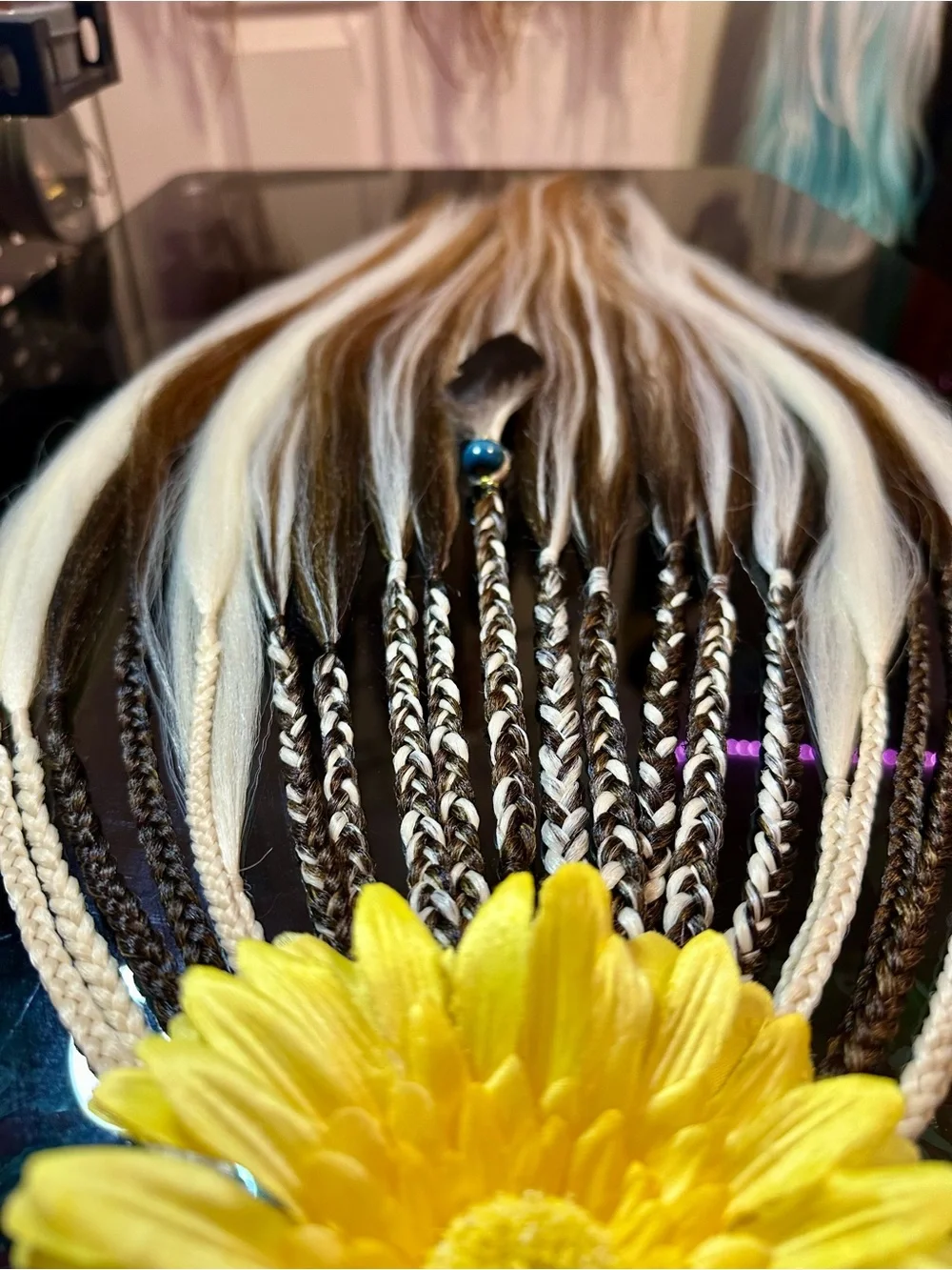 Two-Tone Braided Clip-In Hair Extensions - Blonde & Brown